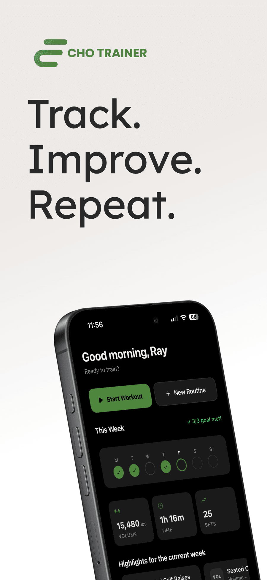 Echo Trainer screen 1